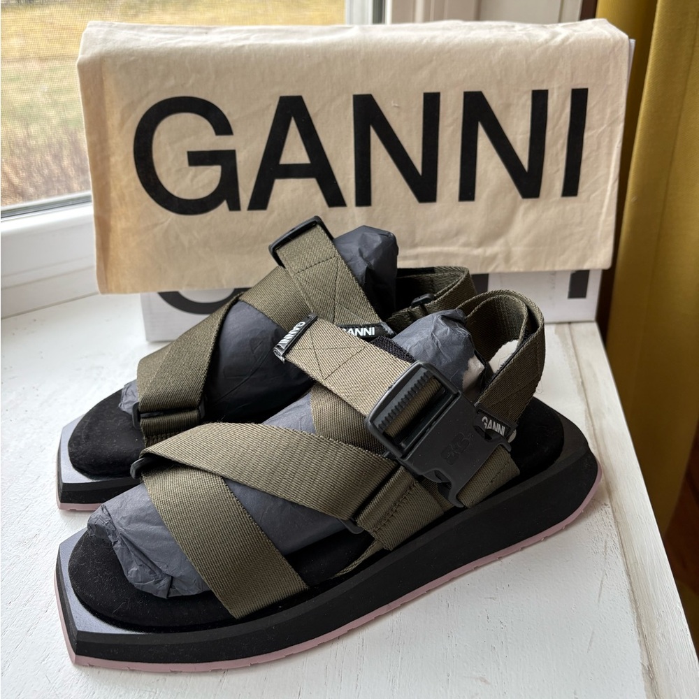 GANNI Women's Sandals - Black and Brown